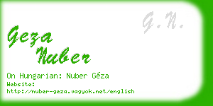 geza nuber business card