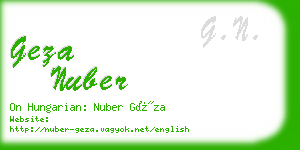 geza nuber business card